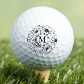 Black White  Monogram Golfballen