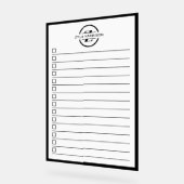 Black White Monogram Name To Do List Dry Erase (Angle)