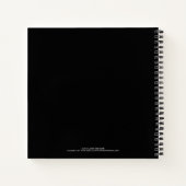 Black White Monogram Script Name Sketchbook Notitieboek (Achterkant)