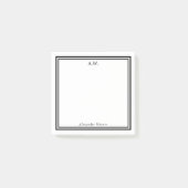 Black White Monogrammed Post-it® Notes (Voorkant)