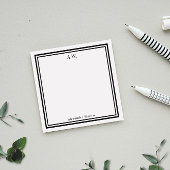 Black White Monogrammed Post-it® Notes