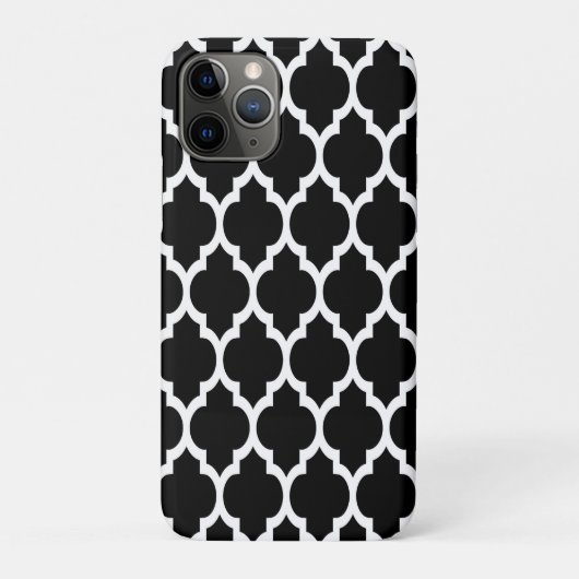 Black White Moroccan Quatrefoil Pattern #4 Case-Mate iPhone Case (Achterkant)