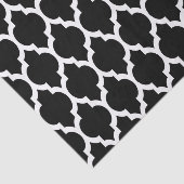 Black White Moroccan Quatrefoil Pattern #4 Tissuepapier (Detail)