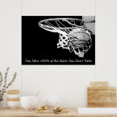 Black White Motivatie Basketball Poster (Keuken)