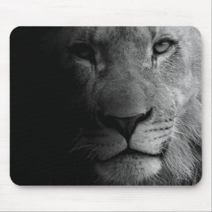 Black White Motivatie Leadership Lion Portret Muismat