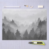 Black & White Mountain Forest Landschap Minimalist Tissuepapier (Craft)