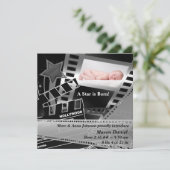 Black White Movie Star est né Faire-part de naissa (Debout devant)