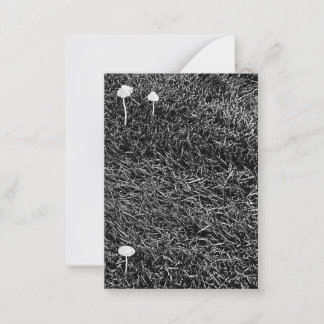 Black & White Mushrooms in Grass Photo Notitiekaartje