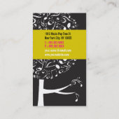 Black White Music Musical Notes Song Sing Pop Tree Visitekaartje (Achterkant)