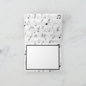 Black White Music Note Pattern Theme Musicus Bedankkaart (Binnen)