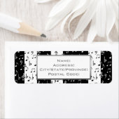 Black & White Musical Stripes Étiquette de adresse (En situation)