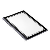 Black White Name Monogram Notitieboek (Rechterzijde)
