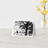 Black & White Nevermore Raven Silhouette Kaart (Gele Bloem)