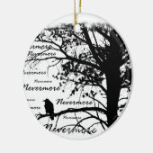 Black & White Nevermore Raven Silhouette Keramisch Ornament (Links)