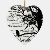 Black & White Nevermore Raven Silhouette Keramisch Ornament (Rechts)