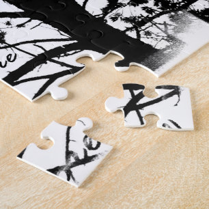 Black & White Nevermore Raven Silhouette Legpuzzel