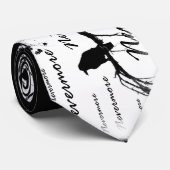 Black & White Nevermore Raven Silhouette Stropdas (Opgerold)
