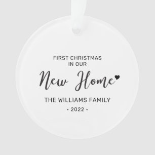 Black & White New Home Eerste kerstfoto Ornament