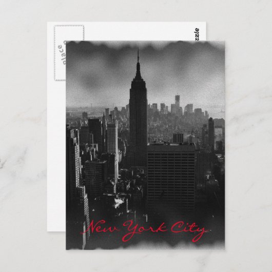 Black & White New York City Briefkaart (Voorkant / Achterkant)