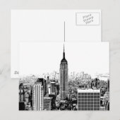 Black & White New York City Briefkaart (Voorkant / Achterkant)