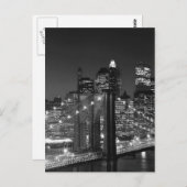 Black & White New York City Briefkaart (Voorkant / Achterkant)
