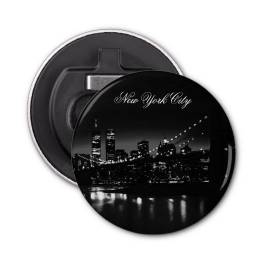 Black & White New York City Button Flesopener (Voorkant)