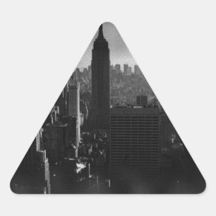 Black & White New York City Driehoek Sticker