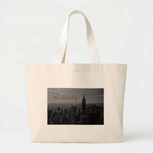 Black White New York City Grote Tote Bag
