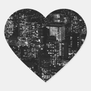 Black & White New York City Hart Sticker