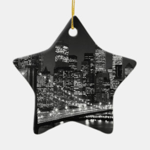 Black & White New York City Keramisch Ornament