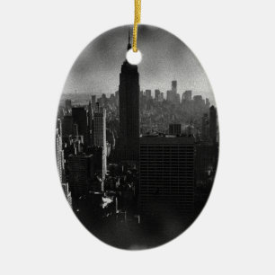 Black & White New York City Keramisch Ornament