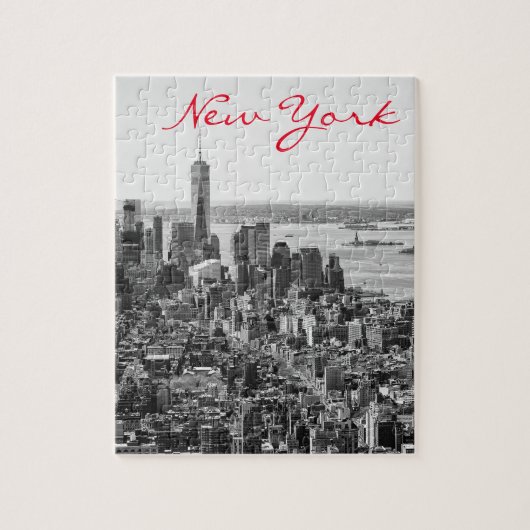 Black White New York City Manhattan Legpuzzel (Verticaal)