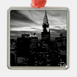 Black & White New York City Midtown Metalen Ornament