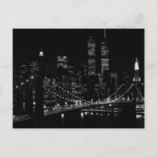 Black & White New York City Night Briefkaart