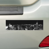 Black & White New York City Night Bumpersticker (Op auto)