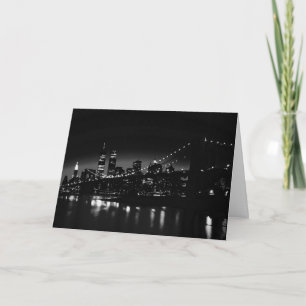 Black White New York City Night  Skyline Kaart