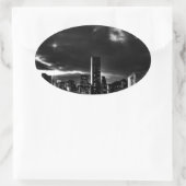 Black & White New York City Ovale Sticker (Tas)
