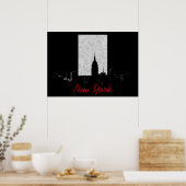 Black White New York City Poster (Keuken)