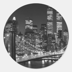 Black & White New York City Ronde Sticker