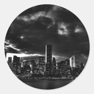 Black & White New York City Ronde Sticker