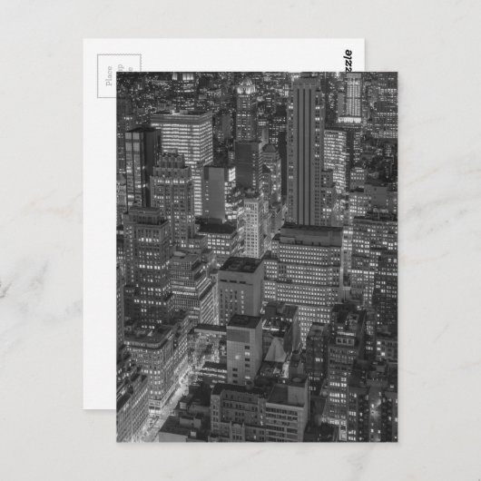 Black White New York City Skyline Briefkaart (Voorkant / Achterkant)