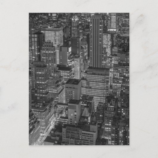 Black White New York City Skyline Briefkaart (Voorkant)