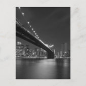 Black White New York City Skyline Briefkaart (Voorkant)