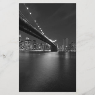Black White New York City Skyline Briefpapier