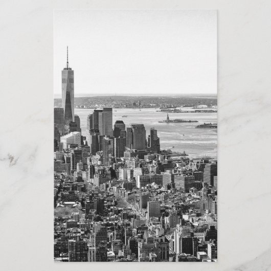 Black White New York City Skyline Briefpapier (Voorkant)