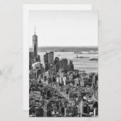 Black White New York City Skyline Briefpapier (Voorkant / Achterkant)