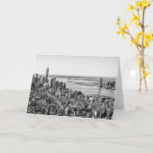 Black White New York City Skyline Kaart (Gele Bloem)