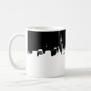 Black White New York City Skyline Pop Art Koffiemok
