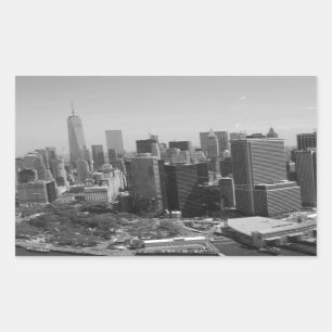 Black White New York City Skyline Rechthoekige Sticker