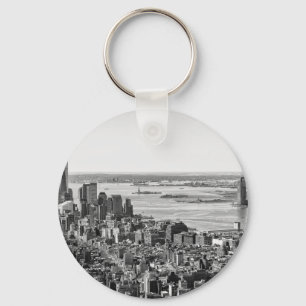 Black White New York City Skyline Sleutelhanger